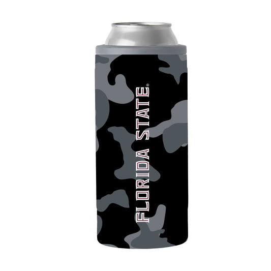 FL State Black Camo 12oz Slim Can Coolie - Logo Brands - Flyclothing LLC