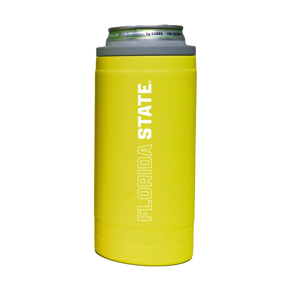 FL State 12oz Cru Stacked Soft Touch Slim Coolie - Logo Brands - Flyclothing LLC