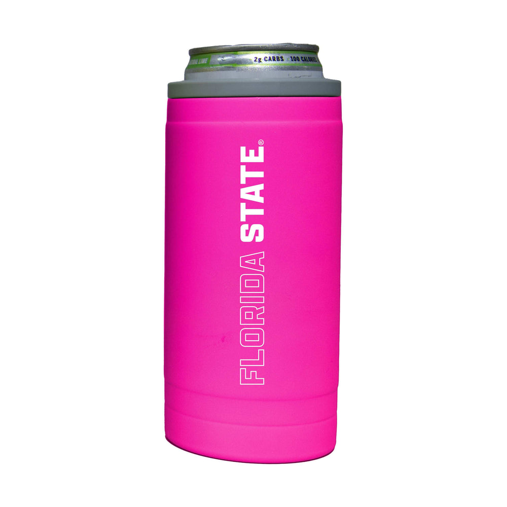 FL State 12oz Electric Stacked Soft Touch Slim Coolie - Logo Brands - Flyclothing LLC