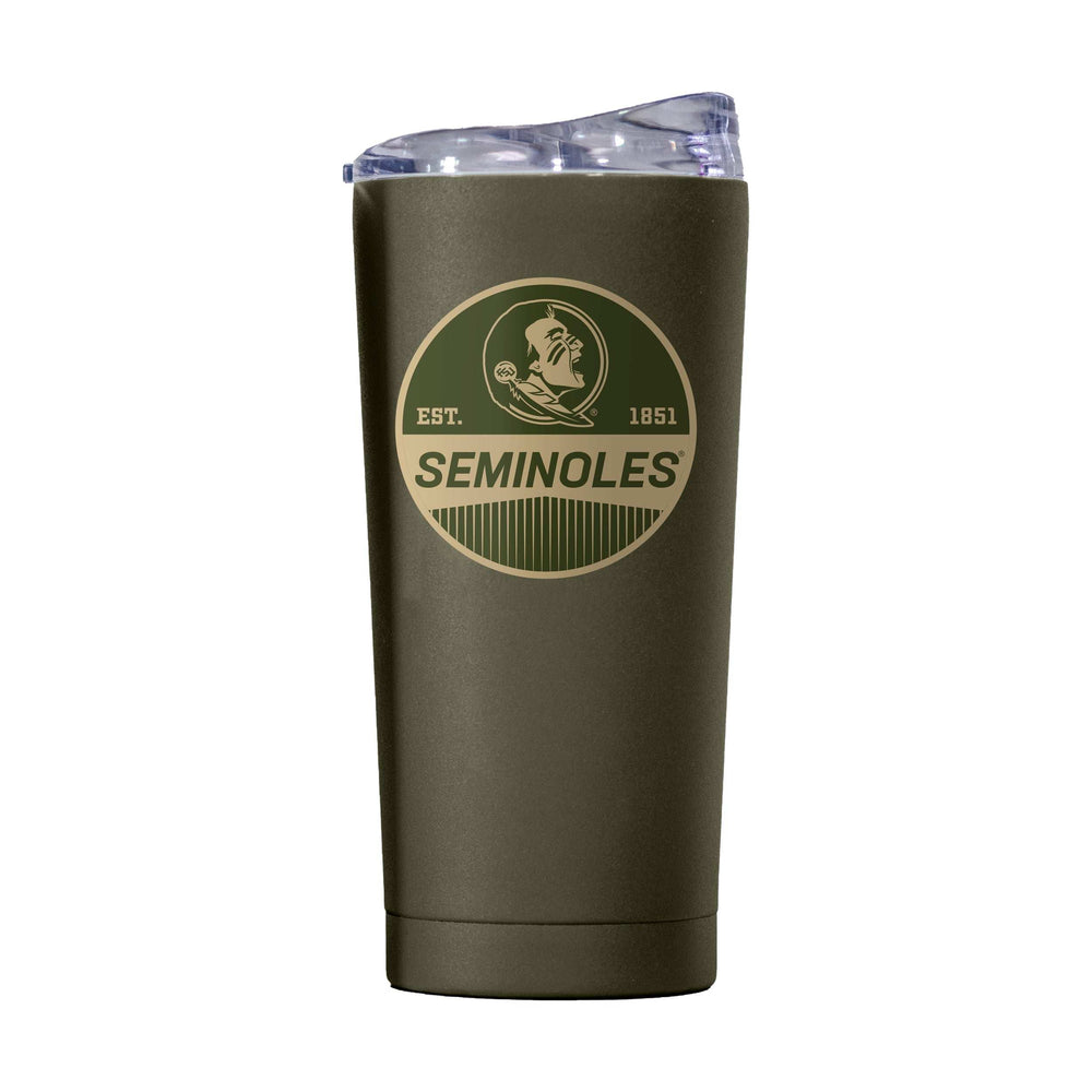 FL State 20oz Badge Powder Coat Tumbler - Logo Brands - Flyclothing LLC