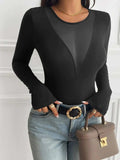 Devine Round Neck Long Sleeve T-Shirt - Trendsi - Flyclothing LLC
