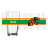 Florida A&M 16oz Stripe Pint Glass - Logo Brands - Flyclothing LLC