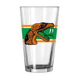 Florida A&M 16oz Stripe Pint Glass - Logo Brands - Flyclothing LLC
