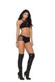Elegant Moments Black Opaque Bralette & Booty Shorts 1372 - Elegant Moments - Flyclothing LLC