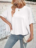 Lovelet Round Neck Half Sleeve T-Shirt - Trendsi - Flyclothing LLC