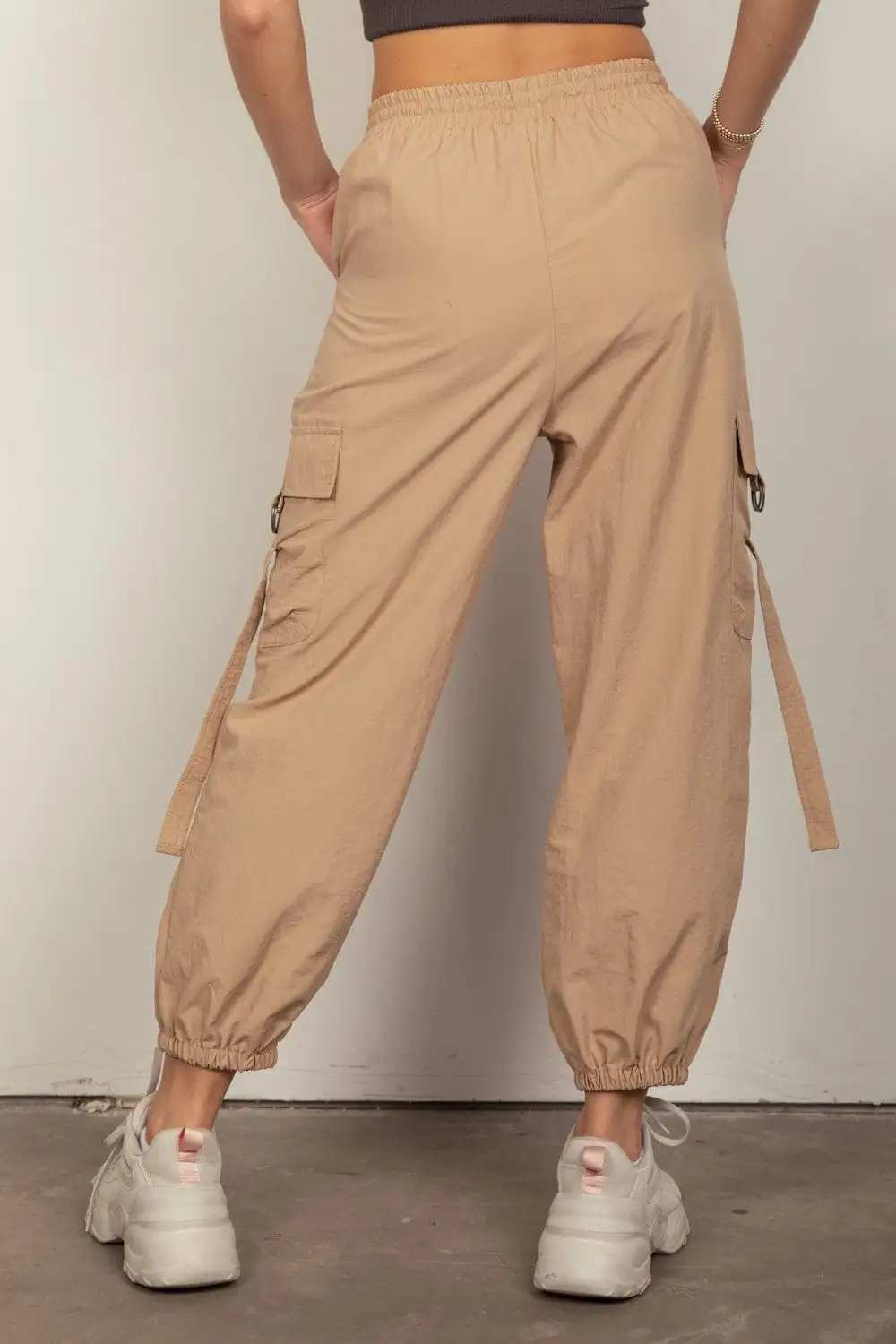 VERY J Elastic Waist Woven Cargo Pants - Trendsi - Flyclothing LLC