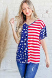 And The Why American Flag Short Sleeve Top - Trendsi - Flyclothing LLC