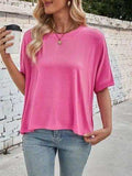 Lovelet Round Neck Half Sleeve T-Shirt - Trendsi - Flyclothing LLC