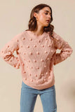 SO ME Pom Pom Textured Knit Sweater Top - Trendsi - Flyclothing LLC