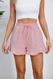 Full Size Drawstring Ruffle Hem Shorts - Trendsi - Flyclothing LLC