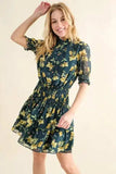 And The Why Floral Print Smocked Waist Mini Dress - Trendsi - Flyclothing LLC