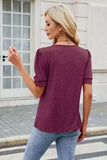 Round Neck Short Sleeve T-Shirt - Trendsi - Flyclothing LLC