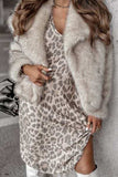 Leopard V-Neck Long Sleeve Dress - Trendsi - Flyclothing LLC
