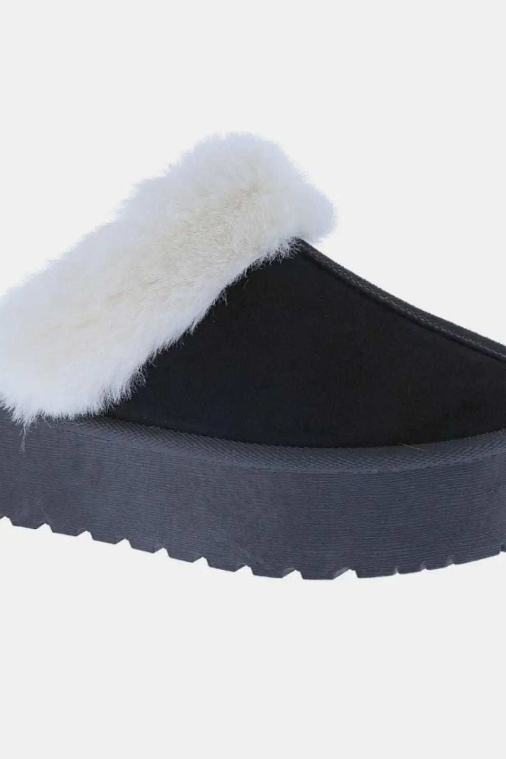 Weeboo Thick Bottom Fur Trim Snow Slippers - Trendsi - Flyclothing LLC