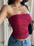 Devine Lace Tube Top - Trendsi - Flyclothing LLC