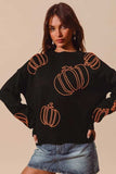 SO ME Pumpkin Embroidered Halloween Thanksgiving Sweater - Trendsi - Flyclothing LLC