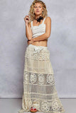 POL Crochet Floral Flared Skirt with Elastic Waist Band - Trendsi - Flyclothing LLC