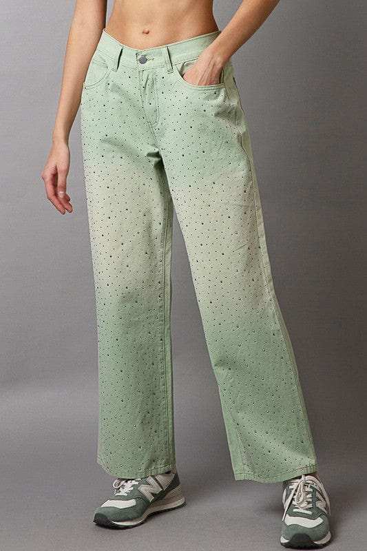 POL Embellishments Gradient Wide Leg Pants - Trendsi - Flyclothing LLC