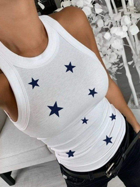 Full Size Star Round Neck Tank - Trendsi - Flyclothing LLC