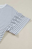 Stripe Round Neck Short Sleeve Mini Dress - Trendsi - Flyclothing LLC