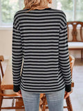 Striped Round Neck Long Sleeve T-Shirt - Trendsi - Flyclothing LLC