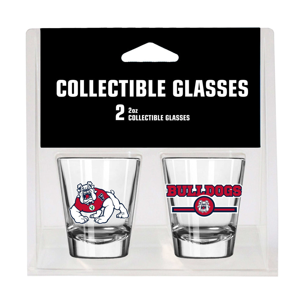 Fresno State Campus Colors 2oz Letterman Shot Glass 2 Pack - Logo Brands - Flyclothing LLC