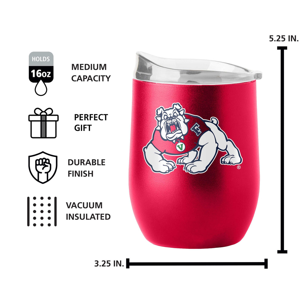 Fresno State 16oz Flipside Powder Coat Curved Bev - Logo Brands - Flyclothing LLC