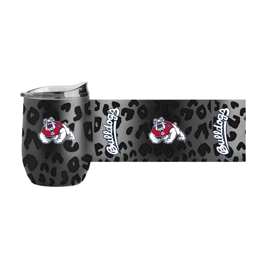 Fresno State Leopard 16oz Black Powdercoat Curved Beverage - Logo Brands - Flyclothing LLC