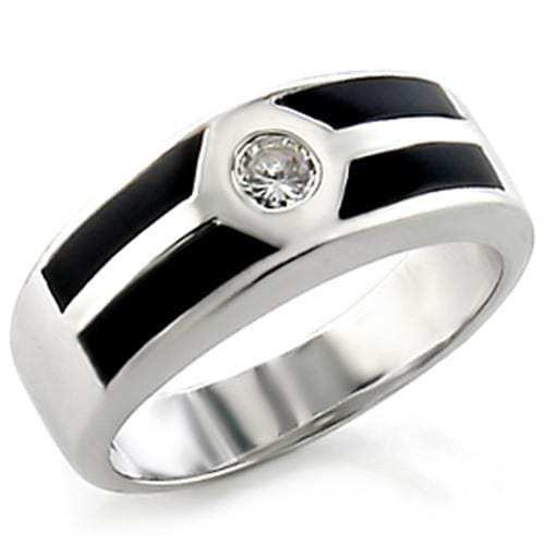 14034 - Rhodium Brass Ring with AAA Grade CZ in Clear - Alamode - Flyclothing LLC