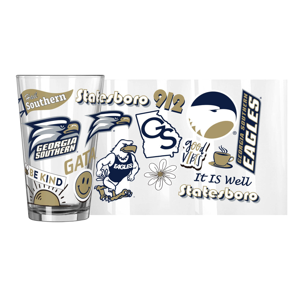 GA Southern 16oz Native Pint Glass - Logo Brands - Flyclothing LLC