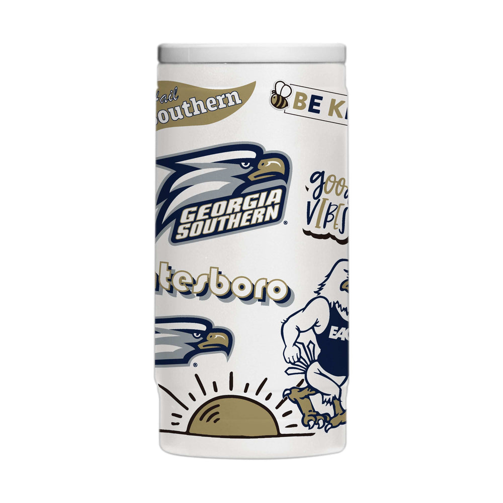 GA Southern 12oz Native Powdercoat SlimCan Coolie - Logo Brands - Flyclothing LLC
