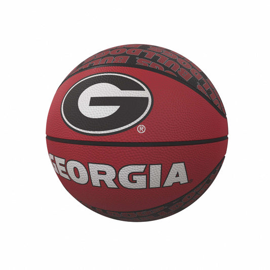 Georgia Repeating Logo Mini-Size Rubber Basketball - Logo Brands - Flyclothing LLC