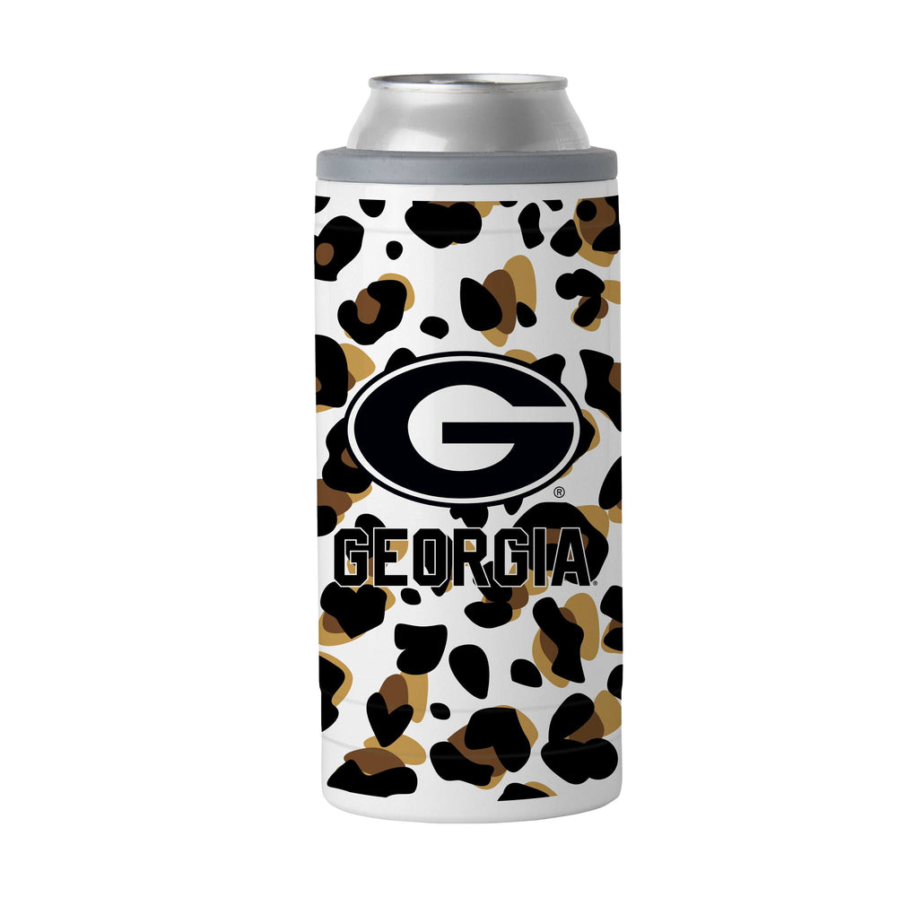 Georgia 12oz Neutral Leopard Slim Can Coolie - Logo Brands - Flyclothing LLC
