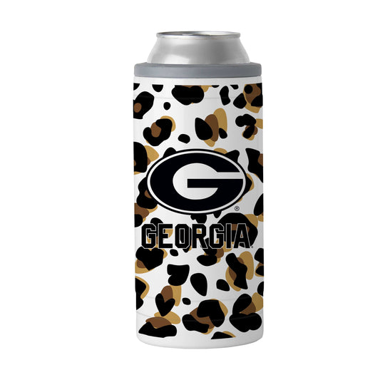 Georgia 12oz Neutral Leopard Slim Can Coolie - Logo Brands - Flyclothing LLC