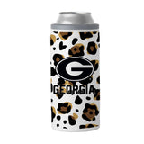 Georgia 12oz Neutral Leopard Slim Can Coolie - Logo Brands - Flyclothing LLC