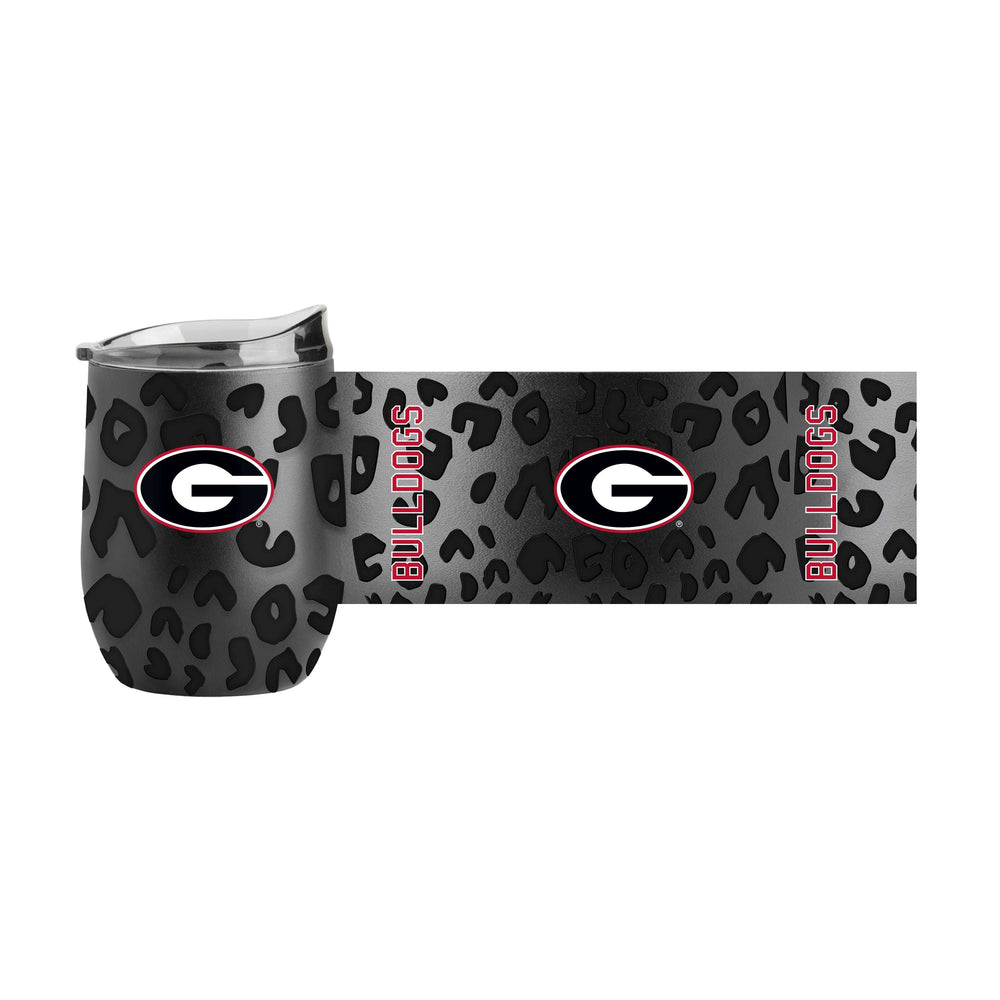 Georgia Leopard 16oz Black Powdercoat Curved Beverage - Logo Brands - Flyclothing LLC