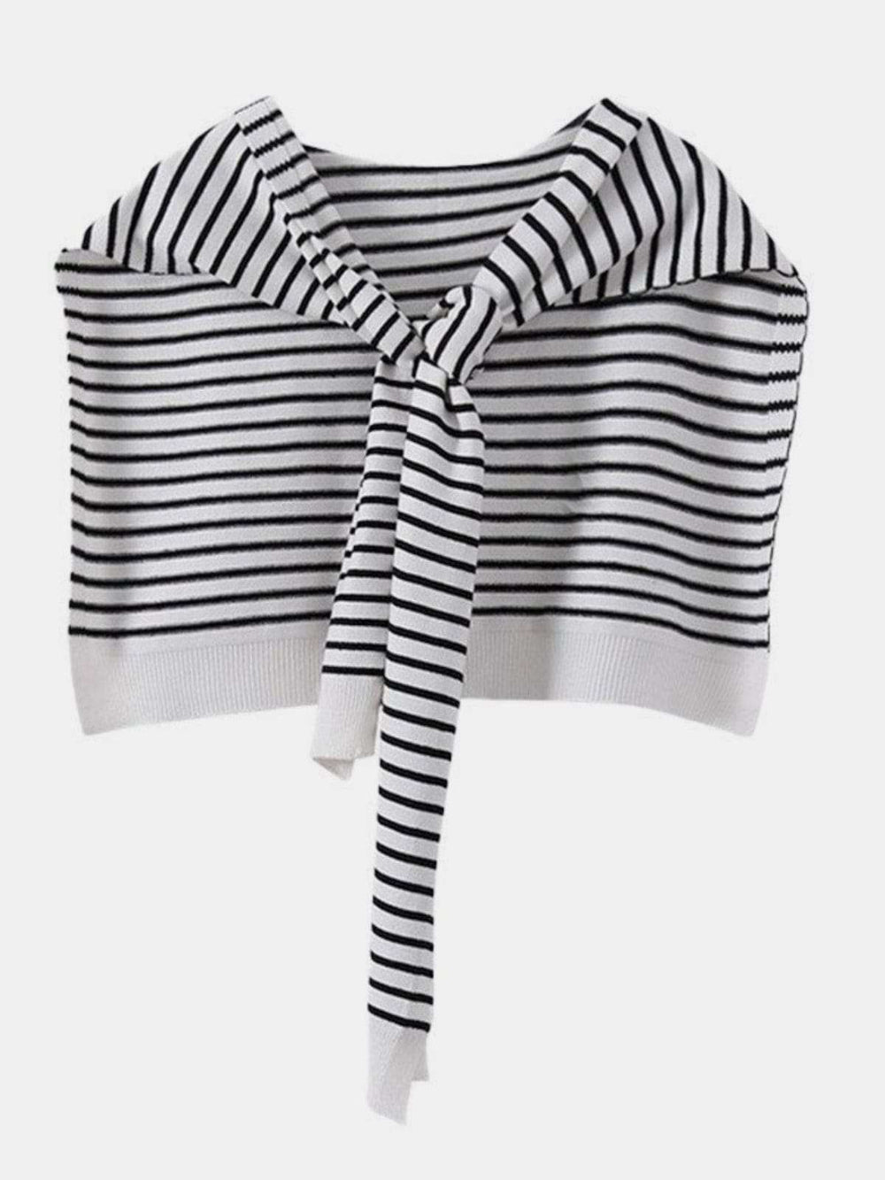 Striped Contrast Knit Wrap - Trendsi - Flyclothing LLC