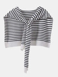 Striped Contrast Knit Wrap - Trendsi - Flyclothing LLC