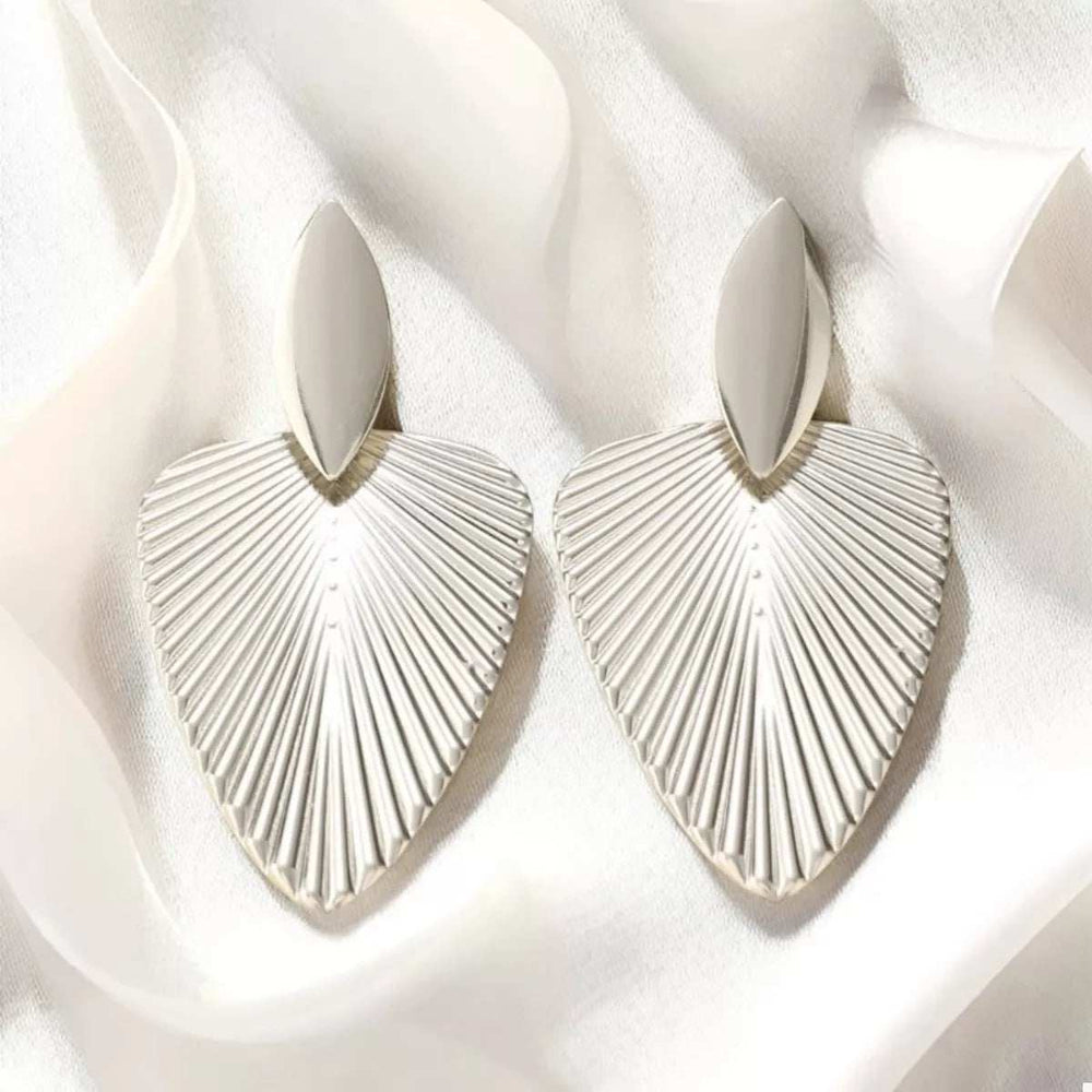 Alloy Textured Earrings - Trendsi - Flyclothing LLC