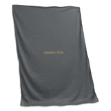 Georgia Tech Charcoal Sweatshirt Blanket (Screened) - Logo Brands - Flyclothing LLC
