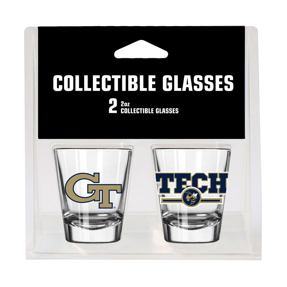 Georgia Tech Campus Colors 2oz Letterman Shot Glass 2 Pack - Logo Brands - Flyclothing LLC