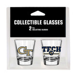 Georgia Tech Campus Colors 2oz Letterman Shot Glass 2 Pack - Logo Brands - Flyclothing LLC
