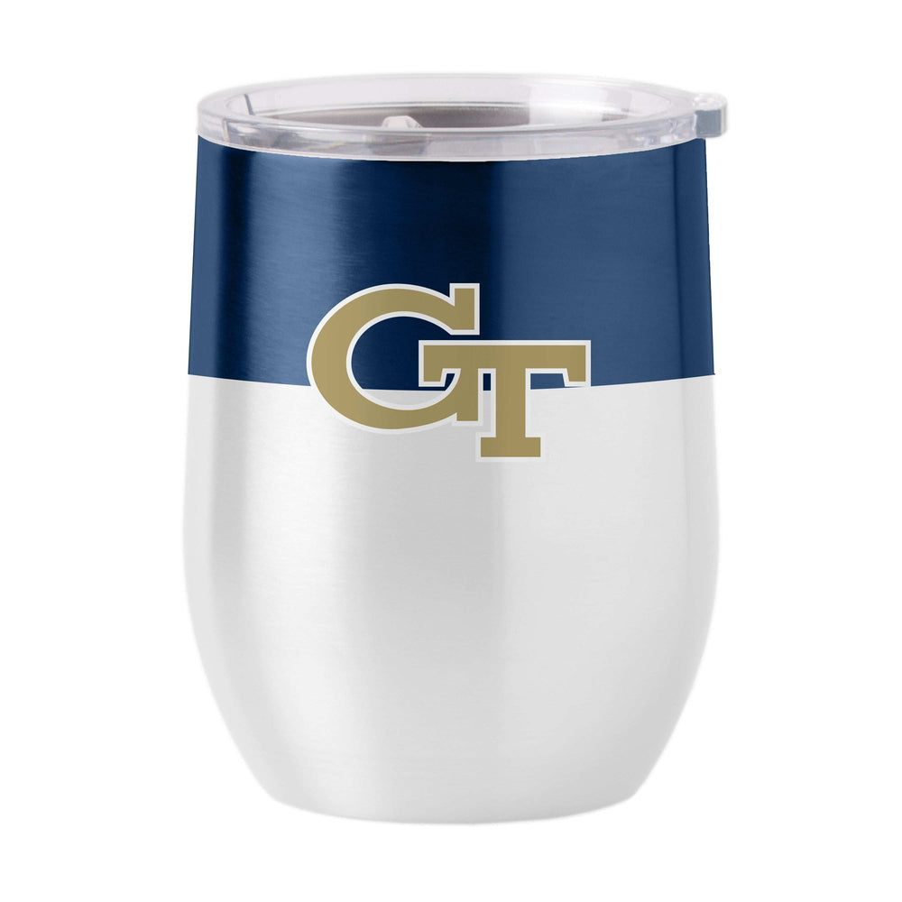 Georgia Tech 16oz Colorblock Stainless Curved Beverage - Logo Brands - Flyclothing LLC