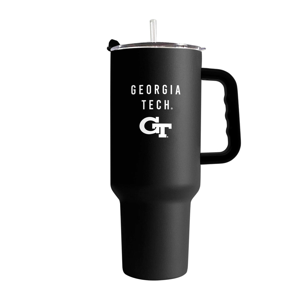 Georgia Tech 40oz Black Tonal Powder Coat Tumbler - Logo Brands - Flyclothing LLC