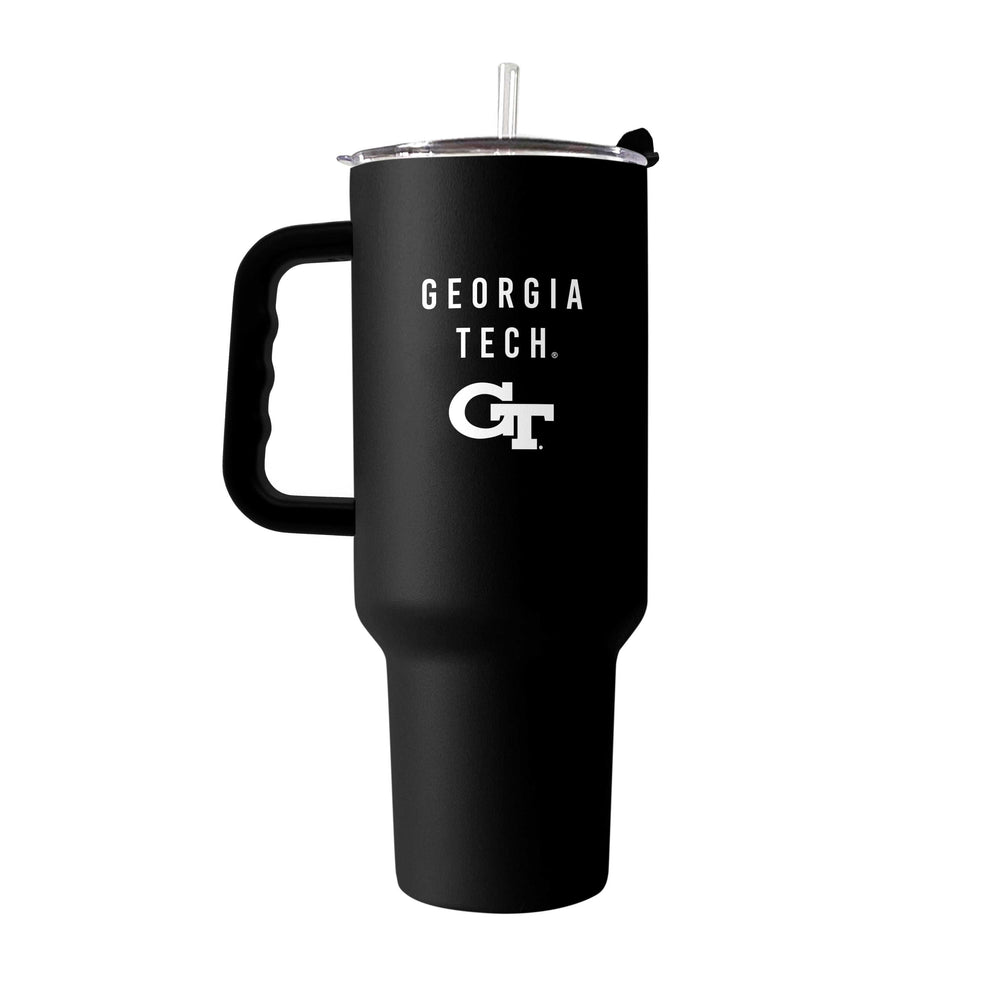 Georgia Tech 40oz Black Tonal Powder Coat Tumbler - Logo Brands - Flyclothing LLC