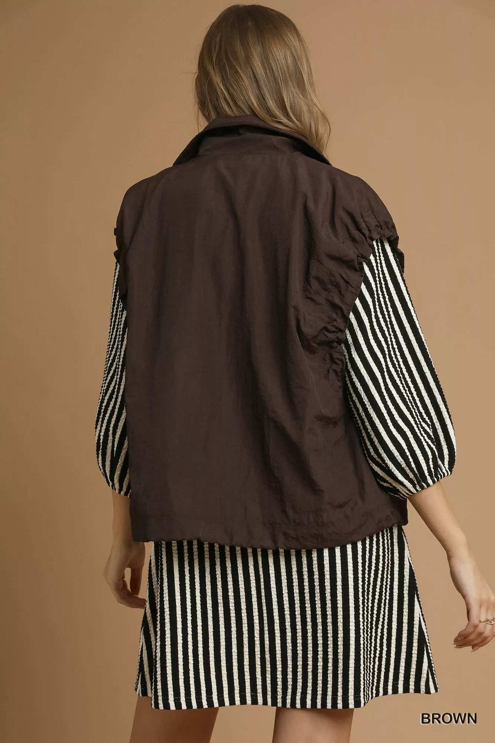 Umgee Nylon Vest with Pockets - Trendsi - Flyclothing LLC