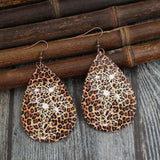 Leopard PU Leather Teardrop Shape Earrings - Trendsi - Flyclothing LLC