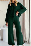 Round Neck Long Sleeve Top and Pants Set - Trendsi - Flyclothing LLC