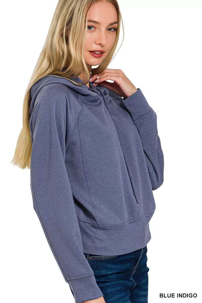 Zenana Drawstring Scuba Hoodie - Trendsi - Flyclothing LLC