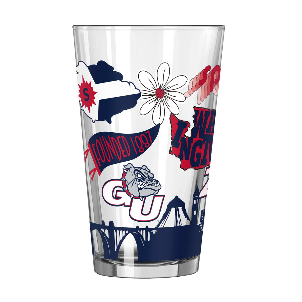 Gonzaga 16oz Native Pint Glass - Logo Brands - Flyclothing LLC